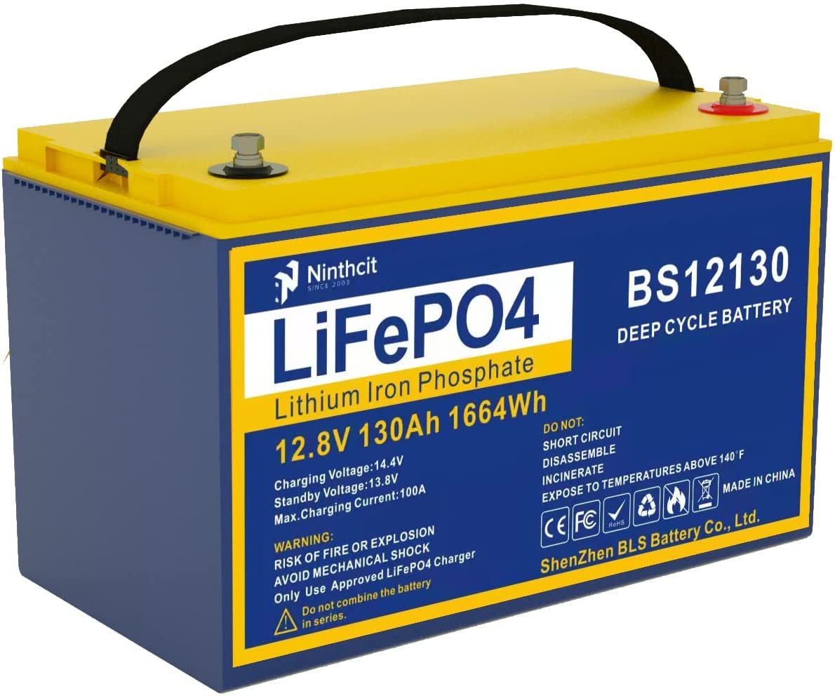 12V 130Ah LiFePO4 baterie Akku Deep-Cycle-Battery mit 4S 12,8V