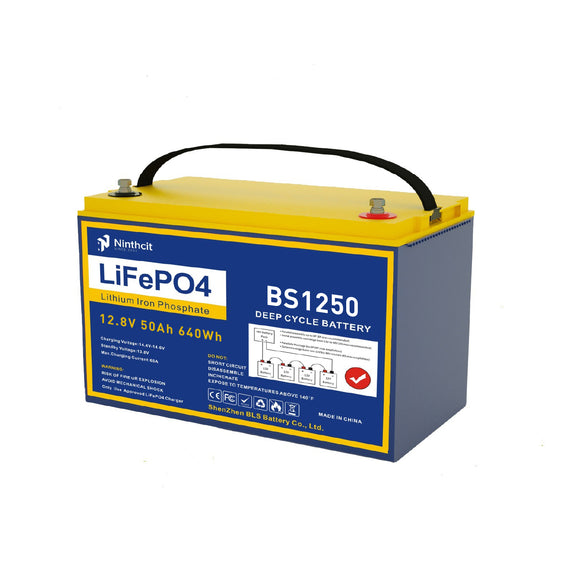 12V 50Ah LiFePO4 Deep Cycle Battery with 4S 12.8V 50A BMS Replace most backup power solar RV BOAT