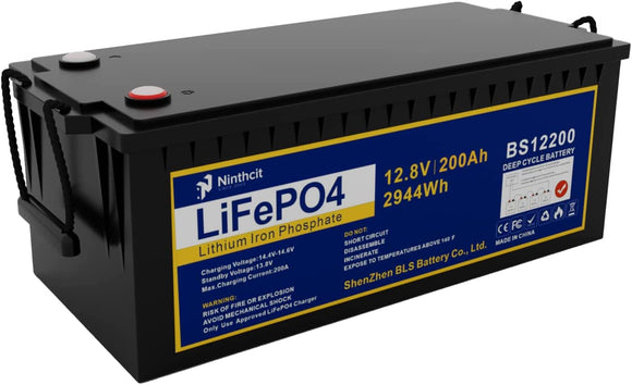 12.8V 200Ah LiFePO4 Wiederaufladbare 200Ah Lithium Batterie, 8000 Zyklen Max. 2560Wh Ausgang LiFePO4 Batterie für Wohnmobile, Camping, Solars, Off-Output Grid