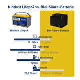 12V 100Ah LiFePO4 Akku Baterie 12,8V Deep-Cycle-Battery mit 4S 12,8V 80A BMS Ersetzen Sie die meisten Backup-Power Solar RV BOOT