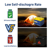 12V 50Ah LiFePO4 Deep Cycle Battery with 4S 12.8V 50A BMS Replace most backup power solar RV BOAT