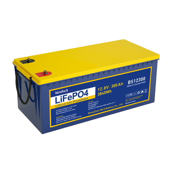 12V 300Ah LiFePO4 Deep-Cycle-Batterie mit 4S 12.8V 200A BMS Ersetzen Sie die meisten Backup-Power/Solar/RV/BOOT