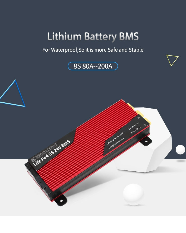 BMS Lithium LiFePO4 24V 8S 200A